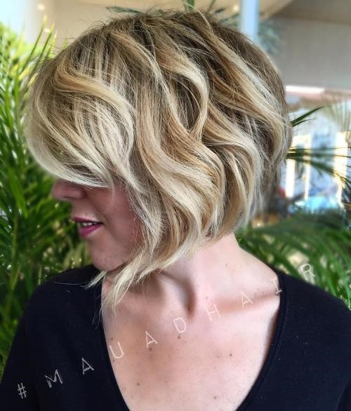 Layered blonde bob